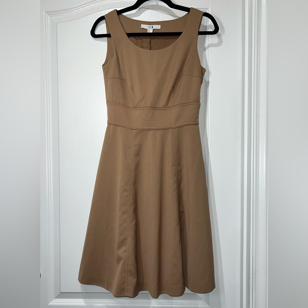 Forever 21 Tan Beige A-Line Sleeveless Dress Women’s Size 4